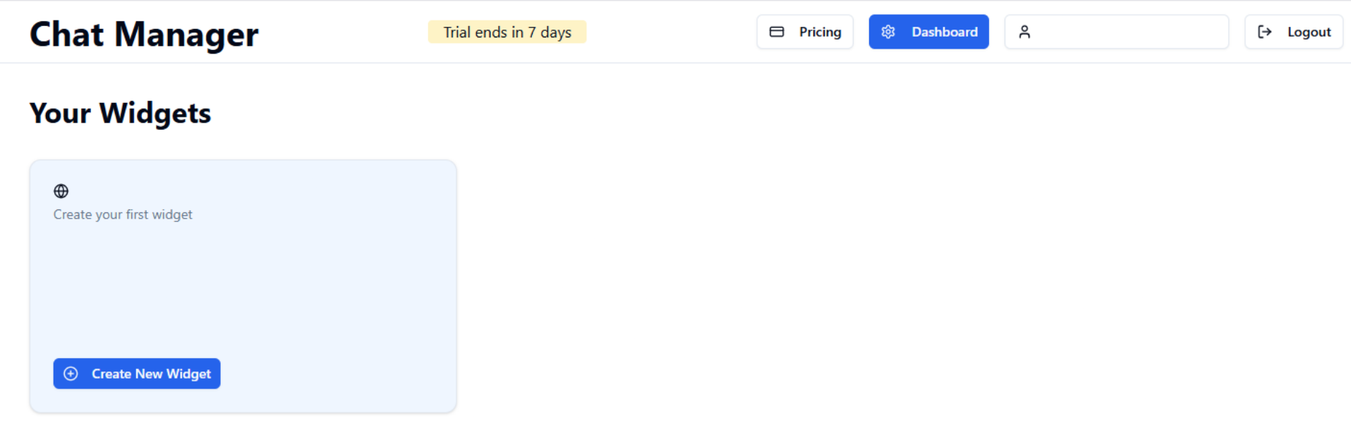 BirdyChat Chat Manager β Create Widget button